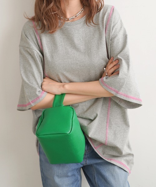 Futier land(フューティアランド)の「BIGリンキングTシャツ(Tシャツ/カットソー・レディース・ホワイト/チャコールグレー/パープル/杢グレー・FREE)」の3枚目の写真