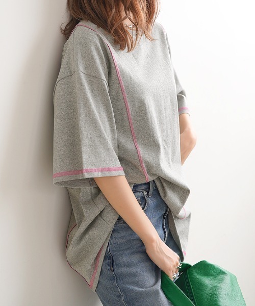 Futier land(フューティアランド)の「BIGリンキングTシャツ(Tシャツ/カットソー・レディース・ホワイト/チャコールグレー/パープル/杢グレー・FREE)」の20枚目の写真