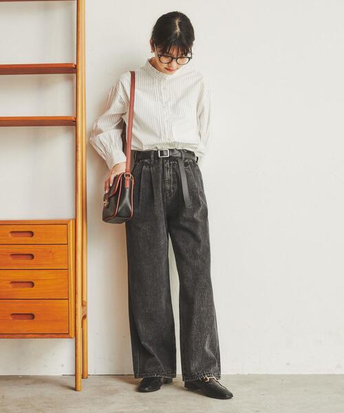 coen（コーエン）の「女性らしいレイヤードが楽しめる。フリルカラーピンタックシャツ#（シャツ/ブラウス・レディース・ライトブルー/オレンジ/その他2/ケリー/ブラック/ホワイト/その他1・L/M）」の22枚目の写真