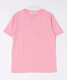 Tシャツ/カットソー（ピンク/桃色系・ヘンリーネック