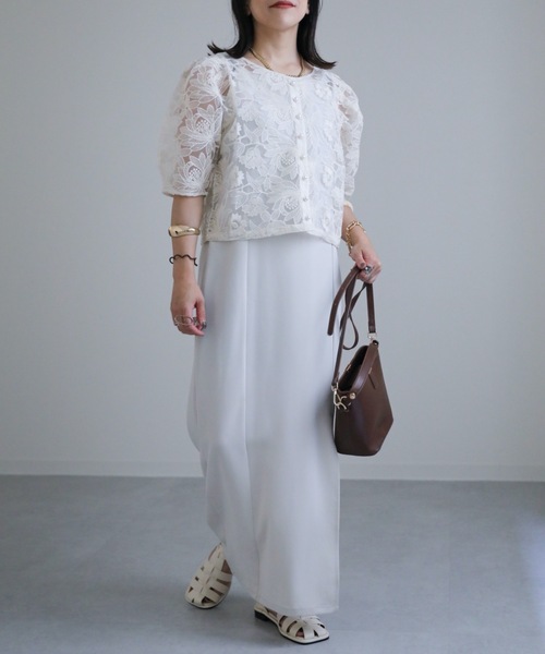 ap retro（アプレトロ）の「刺繍オーガンジーカーディガン（カーディガン/ボレロ・レディース・アイボリー/ブラック・FREE）」の20枚目の写真