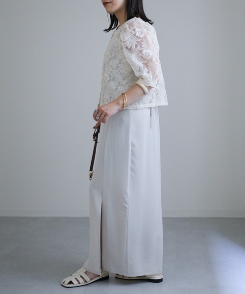 ap retro（アプレトロ）の「刺繍オーガンジーカーディガン（カーディガン/ボレロ・レディース・アイボリー/ブラック・FREE）」の19枚目の写真