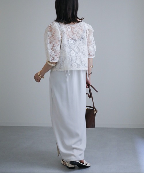 ap retro（アプレトロ）の「刺繍オーガンジーカーディガン（カーディガン/ボレロ・レディース・アイボリー/ブラック・FREE）」の17枚目の写真