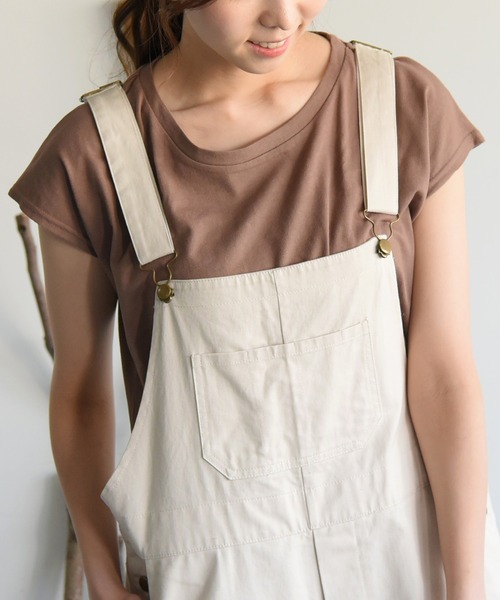 sango(sango)の「コットンフレンチスリーブTシャツ(Tシャツ/カットソー・レディース・ブラック/ベージュ/ブラウン/アイボリー・FREE)」の3枚目の写真