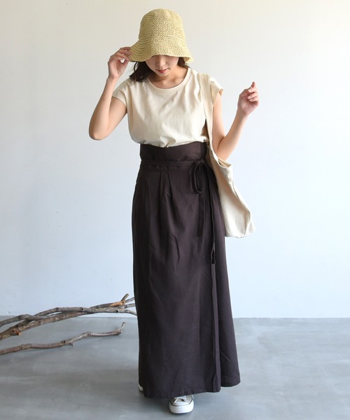 sango(sango)の「コットンフレンチスリーブTシャツ(Tシャツ/カットソー・レディース・ブラック/ベージュ/ブラウン/アイボリー・FREE)」の9枚目の写真