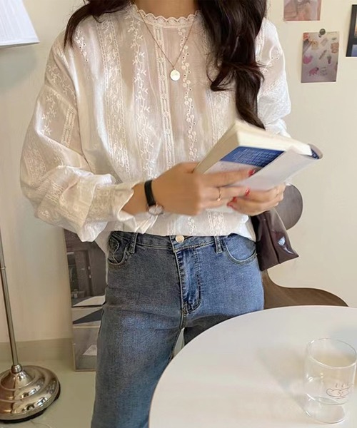 AsRiRe（アスリレイ）の「【AsRiRe】レースブラウス（シャツ/ブラウス・レディース・ホワイト・M）」の8枚目の写真