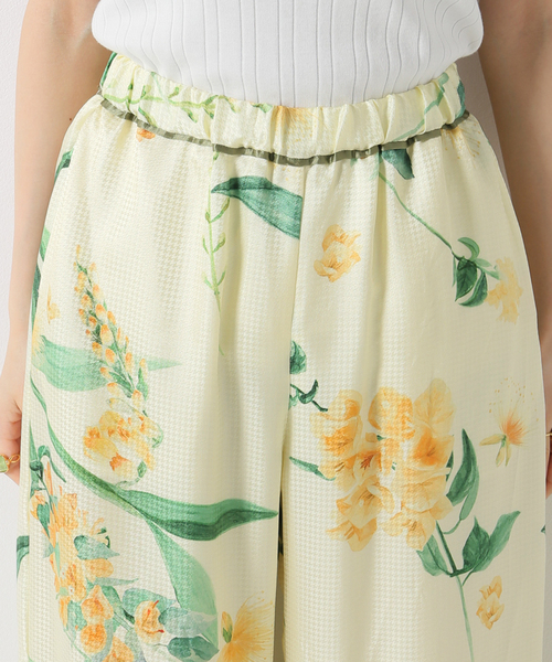 2024/イエナ/IENA/フラワープリントパンツ/ワイド/花柄/カジュアル BLACK フラワープリントパンツ（その他パンツ）｜IENA（イエナ