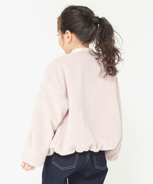 BRANSHES(ブランシェス)の「ノーカラーボアブルゾン(ノーカラージャケット・キッズ・チャコールグレー/ブラウン/ピンク/アイボリー・110cm/100cm/120cm/130cm/140cm/150cm/160cm/90cm)」の16枚目の写真