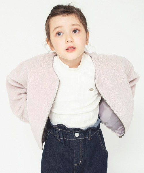 BRANSHES(ブランシェス)の「ノーカラーボアブルゾン(ノーカラージャケット・キッズ・チャコールグレー/ブラウン/ピンク/アイボリー・110cm/100cm/120cm/130cm/140cm/150cm/160cm/90cm)」の13枚目の写真