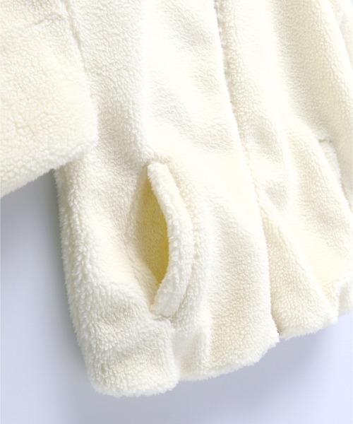 BRANSHES(ブランシェス)の「ノーカラーボアブルゾン(ノーカラージャケット・キッズ・チャコールグレー/ブラウン/ピンク/アイボリー・110cm/100cm/120cm/130cm/140cm/150cm/160cm/90cm)」の21枚目の写真