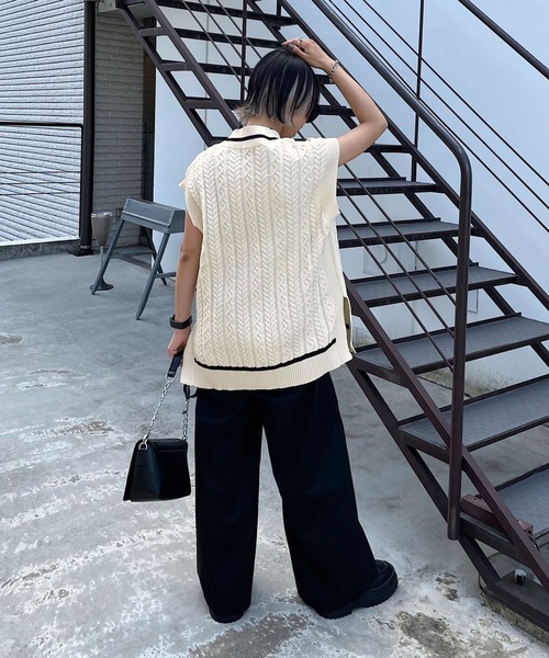 PAGEBOY（ページボーイ）の「ケーブルカレッジベスト（ベスト・レディース・ブラック/アイボリー/ブラウン系その他・FREE）」の7枚目の写真