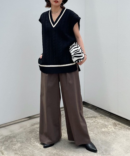 PAGEBOY（ページボーイ）の「ケーブルカレッジベスト（ベスト・レディース・ブラック/アイボリー/ブラウン系その他・FREE）」の9枚目の写真