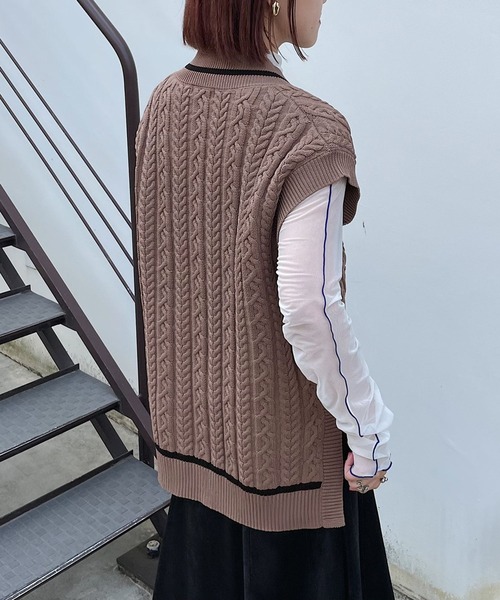 PAGEBOY（ページボーイ）の「ケーブルカレッジベスト（ベスト・レディース・ブラック/アイボリー/ブラウン系その他・FREE）」の11枚目の写真