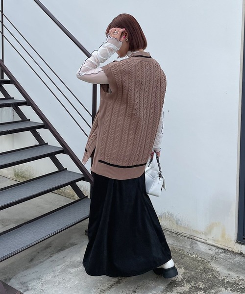 PAGEBOY（ページボーイ）の「ケーブルカレッジベスト（ベスト・レディース・ブラック/アイボリー/ブラウン系その他・FREE）」の13枚目の写真