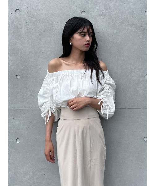 ENVYM（アンビー）の「オフショルブラウス（シャツ/ブラウス・レディース・ホワイト/ブラック・FREE）」の15枚目の写真