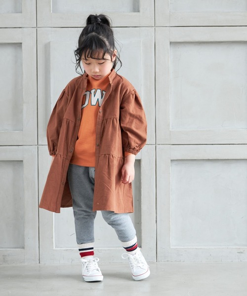 MAKE YOUR DAY(メイクユアデイ)の「シャツワンピース■80~140cm(シャツワンピース・キッズ・ブラウン/レッド・90/120/140/130/110/100)」の1枚目の写真
