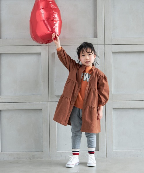MAKE YOUR DAY(メイクユアデイ)の「シャツワンピース■80~140cm(シャツワンピース・キッズ・ブラウン/レッド・90/120/140/130/110/100)」の3枚目の写真