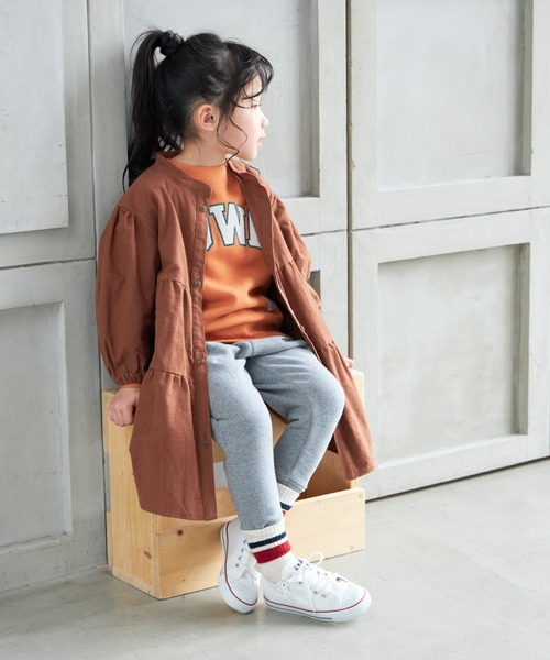 MAKE YOUR DAY(メイクユアデイ)の「シャツワンピース■80~140cm(シャツワンピース・キッズ・ブラウン/レッド・90/120/140/130/110/100)」の6枚目の写真