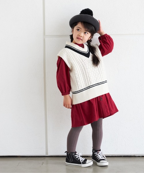 MAKE YOUR DAY(メイクユアデイ)の「シャツワンピース■80~140cm(シャツワンピース・キッズ・ブラウン/レッド・90/120/140/130/110/100)」の7枚目の写真