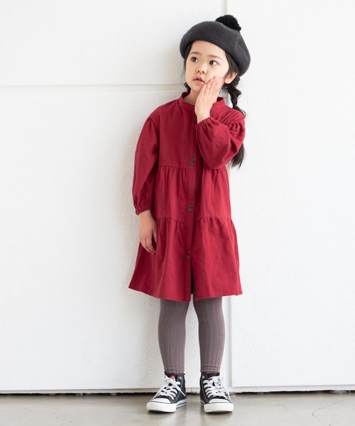 MAKE YOUR DAY(メイクユアデイ)の「シャツワンピース■80~140cm(シャツワンピース・キッズ・ブラウン/レッド・90/120/140/130/110/100)」の8枚目の写真