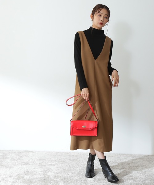 N.（N. Natural Beauty Basic）（エヌエヌナチュラルビューティーベーシック）の「◆ウォームアップリブボトルネックニット（ニット/セーター・レディース・オフホワイト/ブラック/グレイッシュベージュ・MEDIUM）」の8枚目の写真