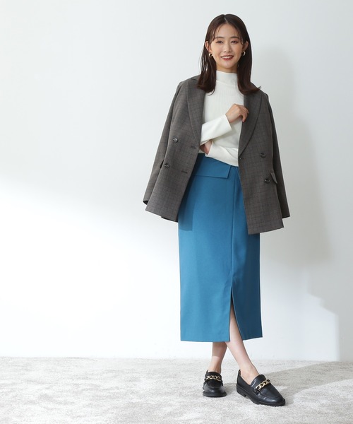 N.（N. Natural Beauty Basic）（エヌエヌナチュラルビューティーベーシック）の「◆ウォームアップリブボトルネックニット（ニット/セーター・レディース・オフホワイト/ブラック/グレイッシュベージュ・MEDIUM）」の5枚目の写真