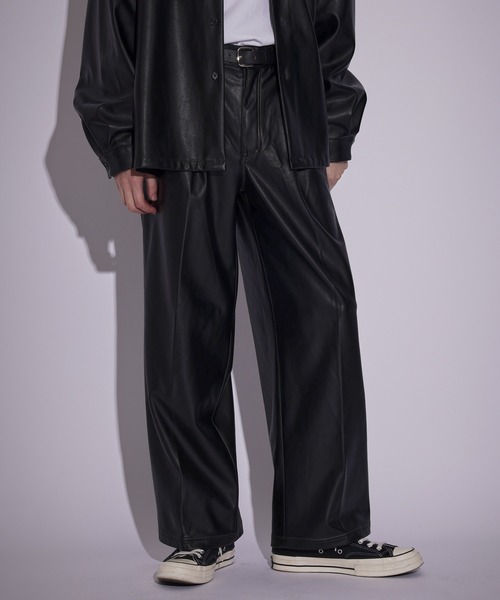 JUNRED（ジュンレッド）の「フェイクレザーバギーパンツ（その他パンツ・メンズ・ブラック・M/L/S）」の9枚目の写真