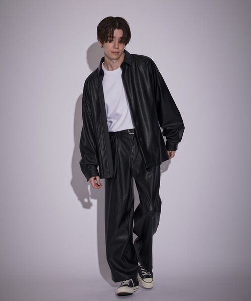 JUNRED（ジュンレッド）の「フェイクレザーバギーパンツ（その他パンツ・メンズ・ブラック・M/L/S）」の12枚目の写真