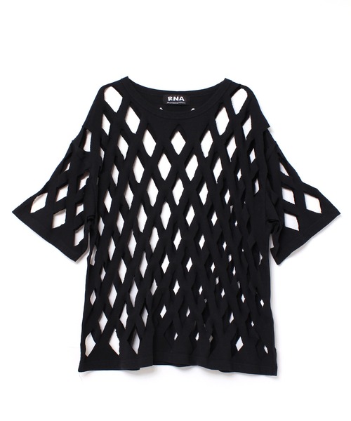 RNA(アールエヌエー)の「M1910 ダイヤカットBIG T(Tシャツ/カットソー・レディース・ブラック/ダークパープル/ホワイト・MEDIUM)」の18枚目の写真