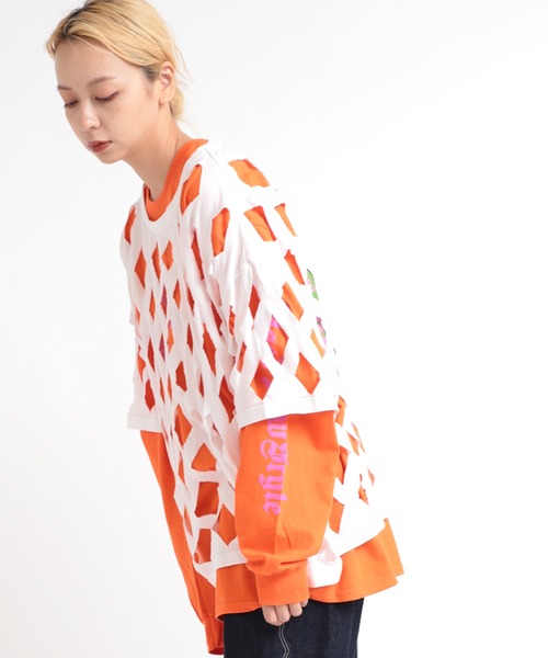 RNA(アールエヌエー)の「M1910 ダイヤカットBIG T(Tシャツ/カットソー・レディース・ブラック/ダークパープル/ホワイト・MEDIUM)」の20枚目の写真
