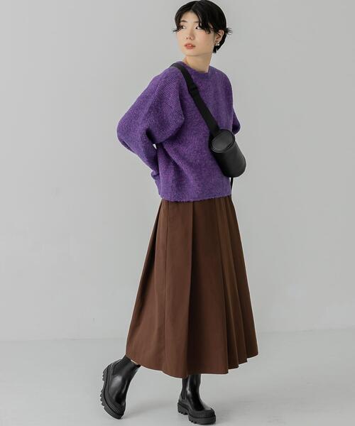 KBF（ケイビーエフ）の「BIGプリーツジャンパースカート（ワンピース・レディース・ブラック/ダークブラウン/ベージュ系その他・ONE）」の3枚目の写真