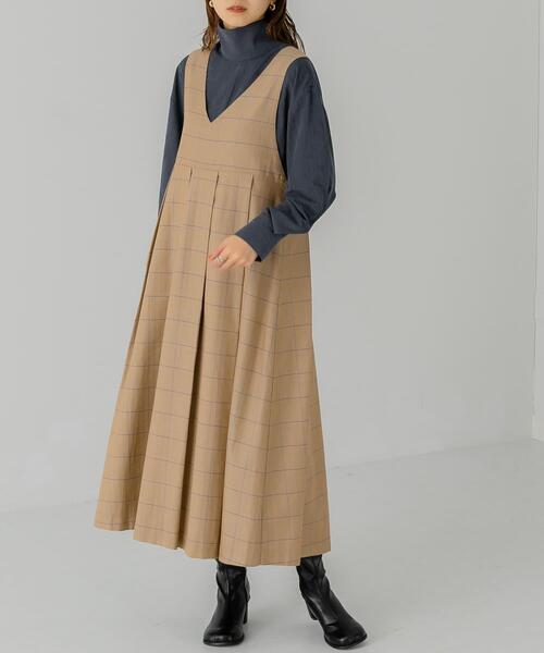 KBF（ケイビーエフ）の「BIGプリーツジャンパースカート（ワンピース