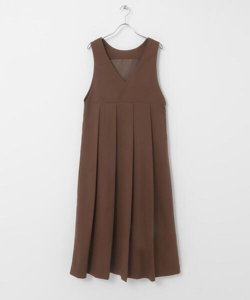 KBF（ケイビーエフ）の「BIGプリーツジャンパースカート（ワンピース・レディース・ブラック/ダークブラウン/ベージュ系その他・ONE）」の12枚目の写真