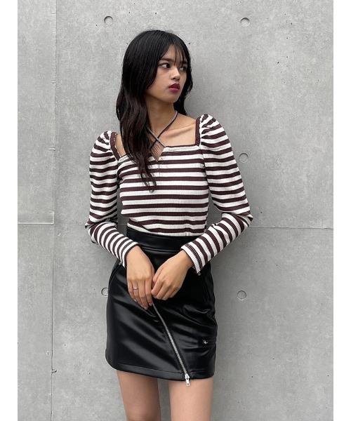 ENVYM(アンビー)の「ホルターネックリブTOPS(Tシャツ/カットソー・レディース・ホワイト/ブラック/その他・FREE)」の12枚目の写真