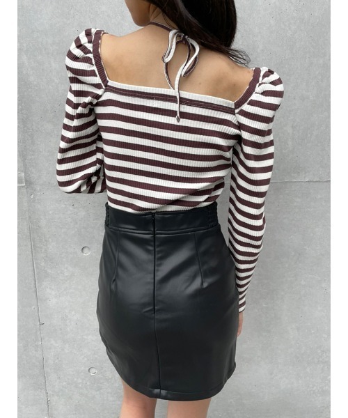 ENVYM(アンビー)の「ホルターネックリブTOPS(Tシャツ/カットソー・レディース・ホワイト/ブラック/その他・FREE)」の16枚目の写真