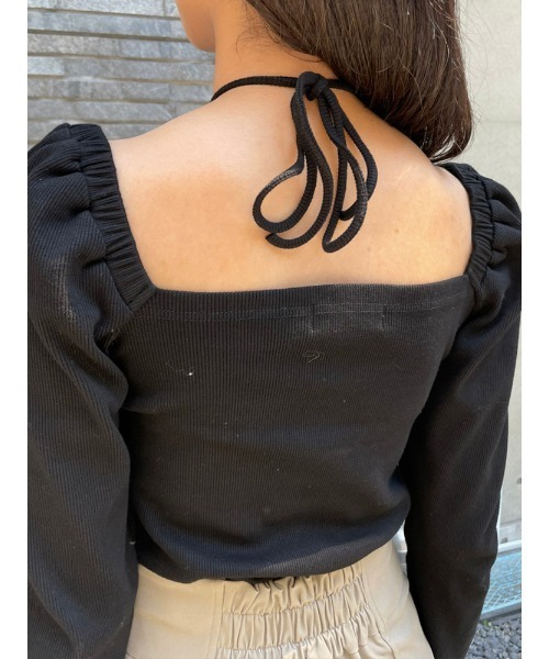 ENVYM(アンビー)の「ホルターネックリブTOPS(Tシャツ/カットソー・レディース・ホワイト/ブラック/その他・FREE)」の11枚目の写真