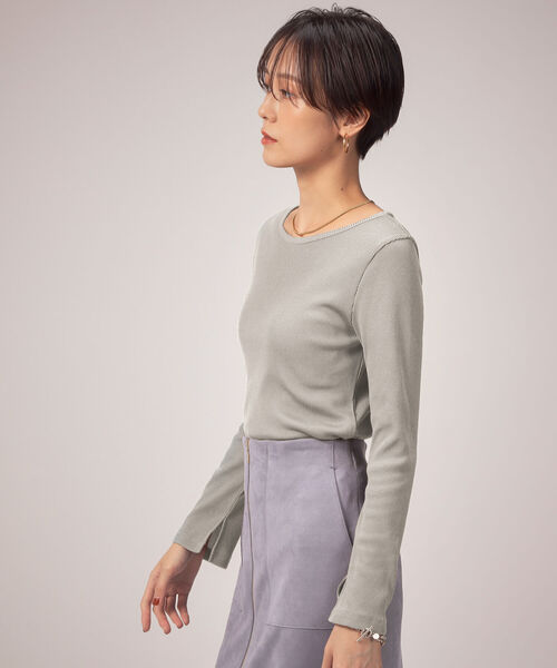 NOLLEY’S Sophi（ノーリーズソフィ）の「ブライトテレコロンT（Tシャツ/カットソー・レディース・ブラック/ベージュ/カーキ/ミント・36/38）」の4枚目の写真