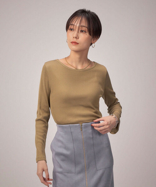 NOLLEY’S Sophi（ノーリーズソフィ）の「ブライトテレコロンT（Tシャツ/カットソー・レディース・ブラック/ベージュ/カーキ/ミント・36/38）」の7枚目の写真