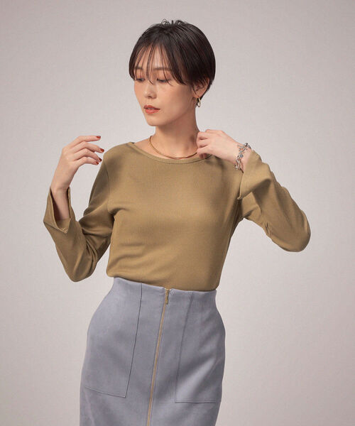 NOLLEY’S Sophi（ノーリーズソフィ）の「ブライトテレコロンT（Tシャツ/カットソー・レディース・ブラック/ベージュ/カーキ/ミント・36/38）」の8枚目の写真