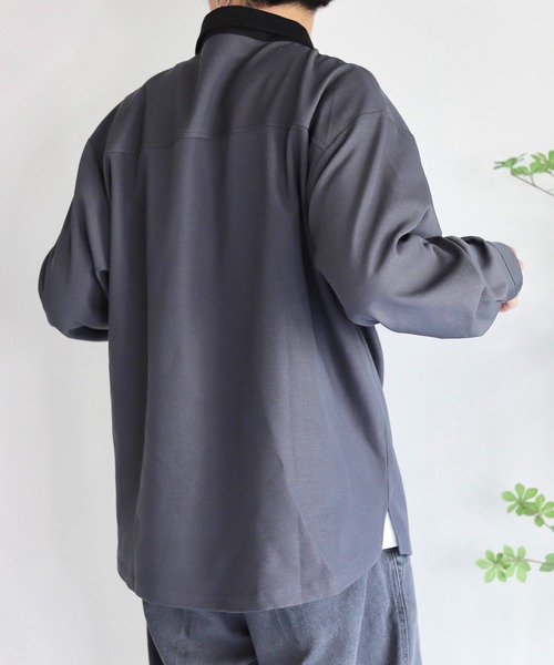 WONDER WONDER（ワンダーワンダー）の「バイカラーライン長袖シャツ（シャツ/ブラウス・メンズ・ブラウン系/チャコールグレー/ホワイト・S/M/L）」の12枚目の写真