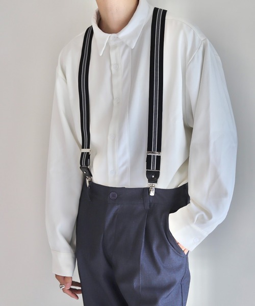 WONDER WONDER（ワンダーワンダー）の「バイカラーライン長袖シャツ（シャツ/ブラウス・メンズ・ブラウン系/チャコールグレー/ホワイト・S/M/L）」の6枚目の写真