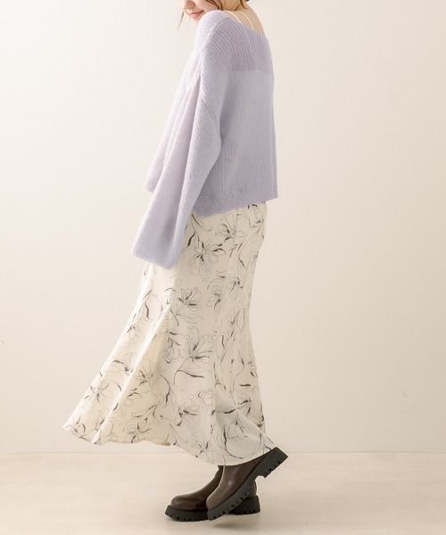 OLIVE des OLIVE（オリーブデオリーブ）の「モヘアタッチ透かしゆるニット（ニット/セーター・レディース・オフホワイト/ピンク/サックスブルー・FREE）」の12枚目の写真