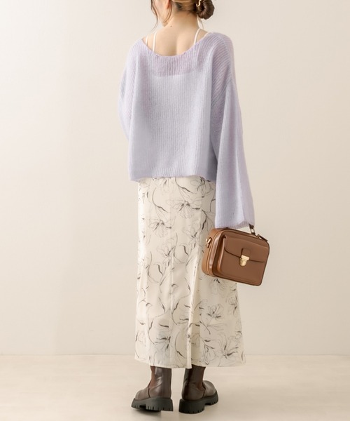 OLIVE des OLIVE（オリーブデオリーブ）の「モヘアタッチ透かしゆるニット（ニット/セーター・レディース・オフホワイト/ピンク/サックスブルー・FREE）」の13枚目の写真