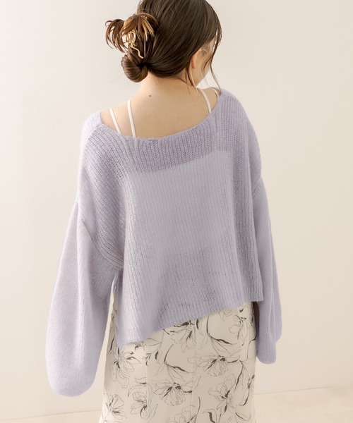 OLIVE des OLIVE（オリーブデオリーブ）の「モヘアタッチ透かしゆるニット（ニット/セーター・レディース・オフホワイト/ピンク/サックスブルー・FREE）」の16枚目の写真