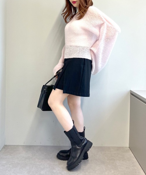 OLIVE des OLIVE（オリーブデオリーブ）の「モヘアタッチ透かしゆるニット（ニット/セーター・レディース・オフホワイト/ピンク/サックスブルー・FREE）」の18枚目の写真