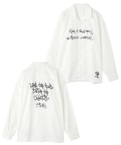 SILAS（サイラス）の「SILASxRICK FORD L/S OPEN COLLAR SHIRT（シャツ/ブラウス・メンズ・ブラック/ホワイト・M/L/XL）」の2枚目の写真