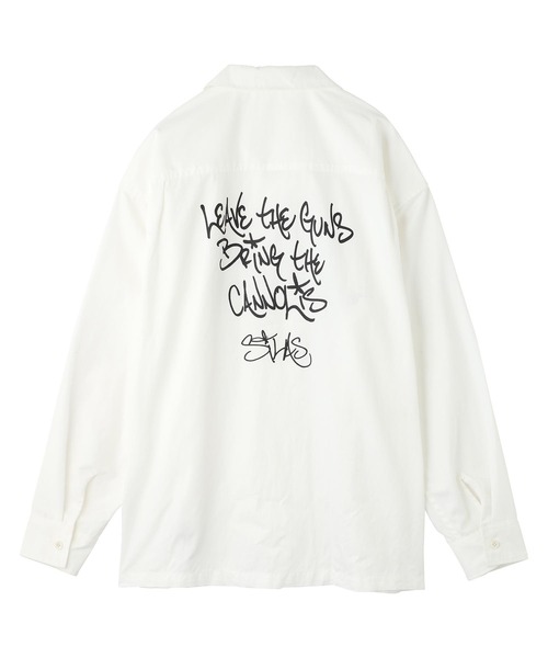 SILAS（サイラス）の「SILASxRICK FORD L/S OPEN COLLAR SHIRT（シャツ/ブラウス・メンズ・ブラック/ホワイト・M/L/XL）」の4枚目の写真