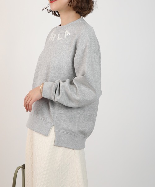 PICCIN（ピッチン）の「パールビーズ付きプリントプルオーバー（Tシャツ/カットソー・レディース・オフホワイト/ブラック/ライトグレー・M）」の3枚目の写真