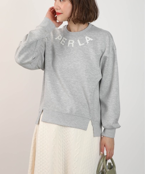 PICCIN（ピッチン）の「パールビーズ付きプリントプルオーバー（Tシャツ/カットソー・レディース・オフホワイト/ブラック/ライトグレー・M）」の16枚目の写真