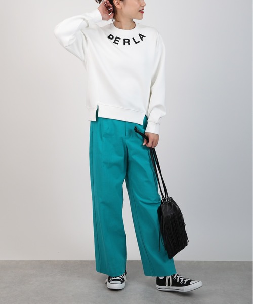 PICCIN（ピッチン）の「パールビーズ付きプリントプルオーバー（Tシャツ/カットソー・レディース・オフホワイト/ブラック/ライトグレー・M）」の6枚目の写真